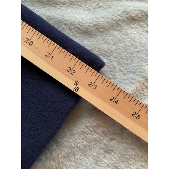 Chico's Hooded Faux Wool Coat Navy Blue With Teal Lining Mid Length Sz 1 (S) - Picture 16 of 16